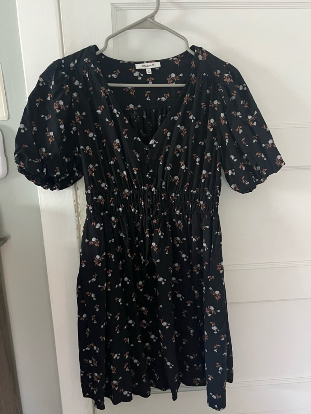 Madewell Black / Floral Mini Dress